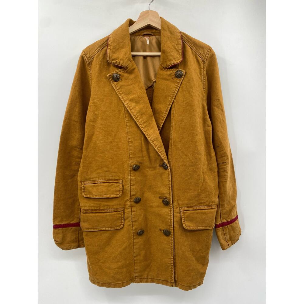 Free People Tan Brown Military style long Jacket